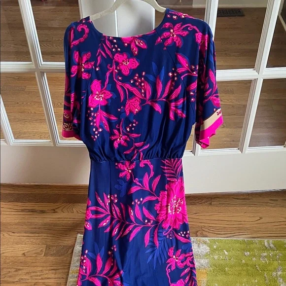 Lilly Pulitzer Navy and Pink Floral Maxi Dress - Picture 5 of 5
